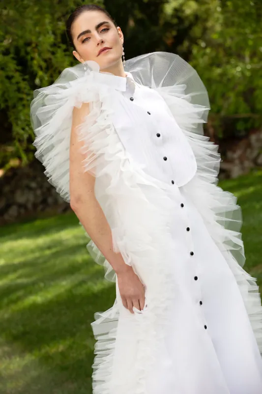 Silk Faille and Tulle Tuxedo Gown sold by Christian Siriano