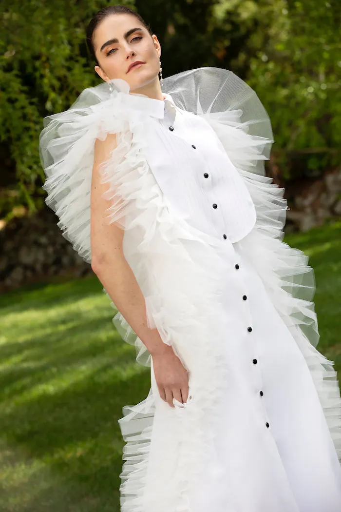 Silk Faille and Tulle Tuxedo Gown sold by Christian Siriano