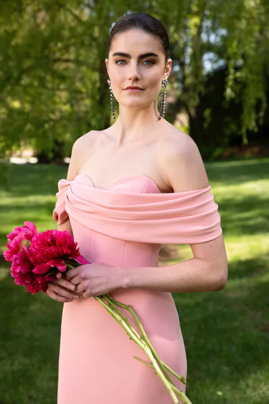 Crepe Off the Shoulder Draped Bodice Gown sold by Christian Siriano