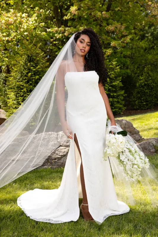 Lace High Slit Slip Gown made by Christian Siriano