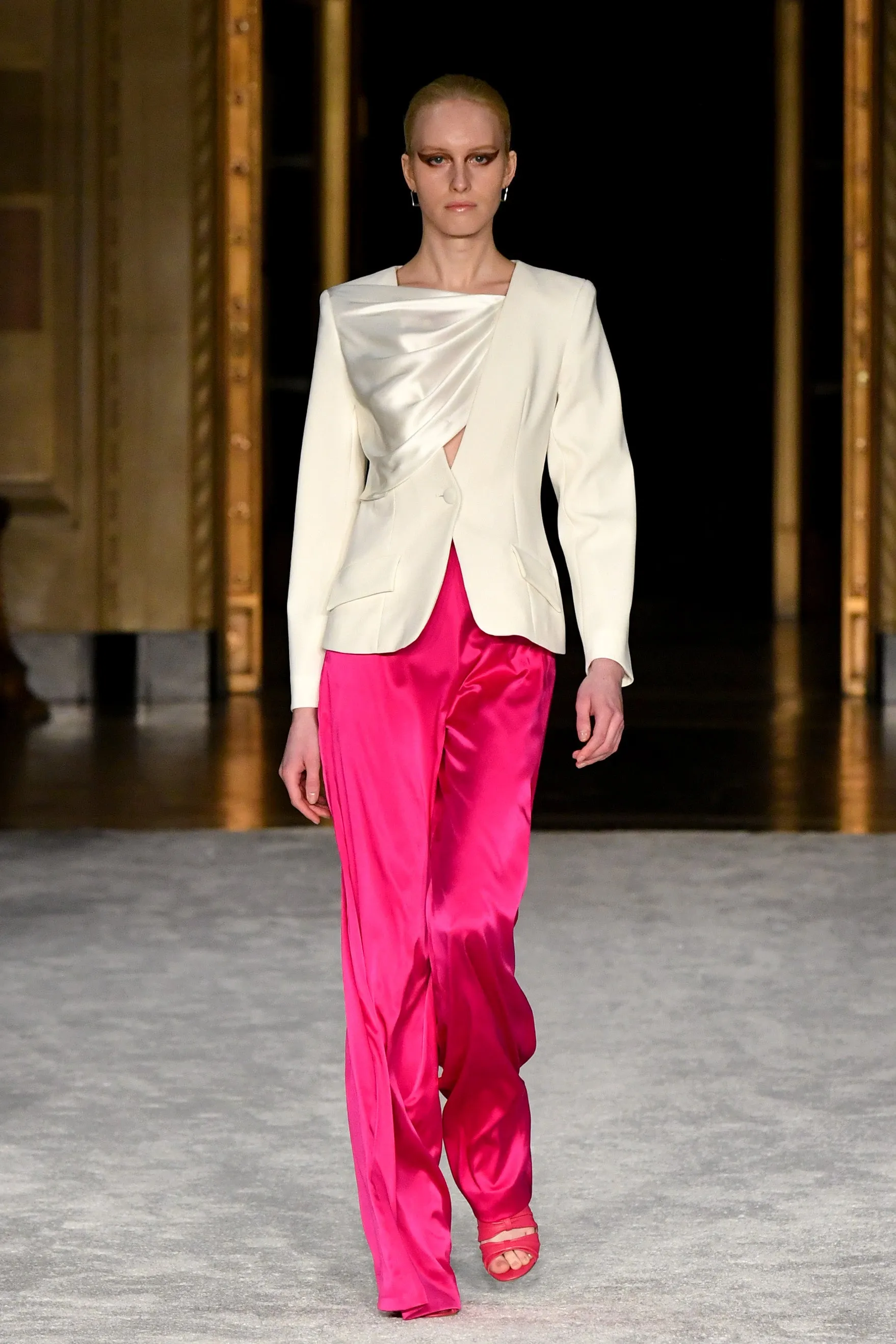 Luminous Pink Wide Leg Trouser sold by Christian Siriano