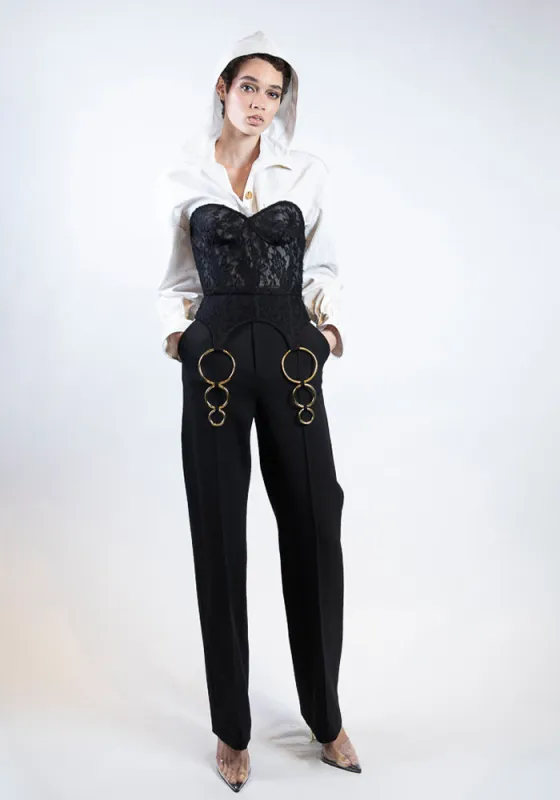 High Waisted Straight Leg Trouser sold by Christian Siriano