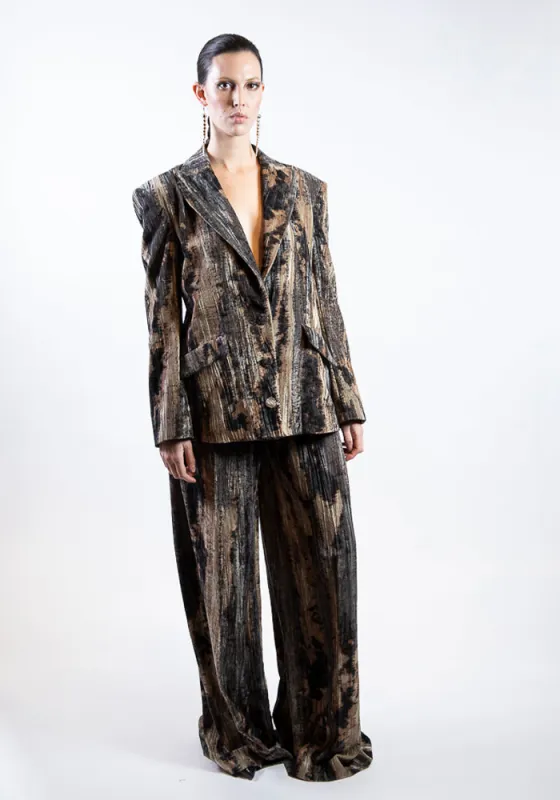 Marbled Velvet Boxy Blazer made by Christian Siriano