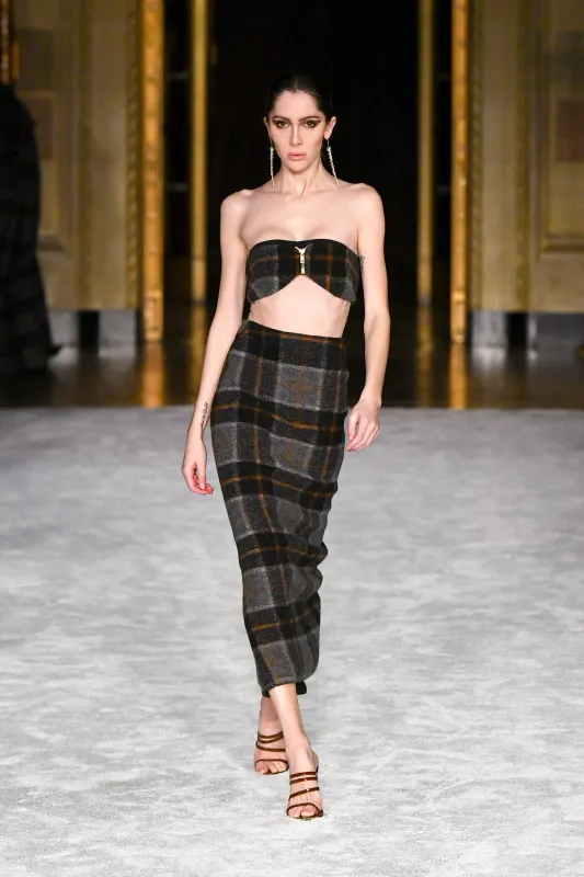 Plaid Pencil Skirt sold by Christian Siriano