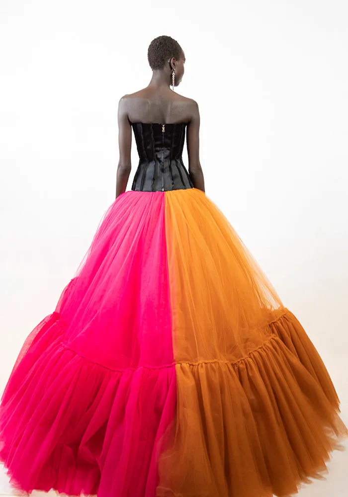 Drop Waist Color Block Tulle Ball Gown sold by Christian Siriano product image thumbnail 3