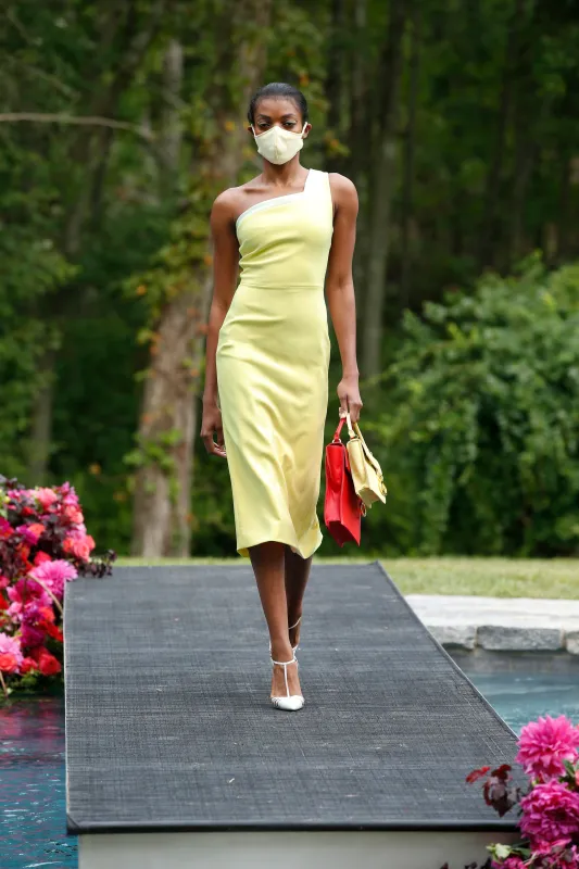 One Shoulder Mid Length Sheath Dress sold by Christian Siriano