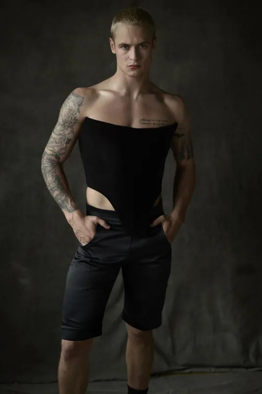 Black Satin Shorts made by Christian Siriano