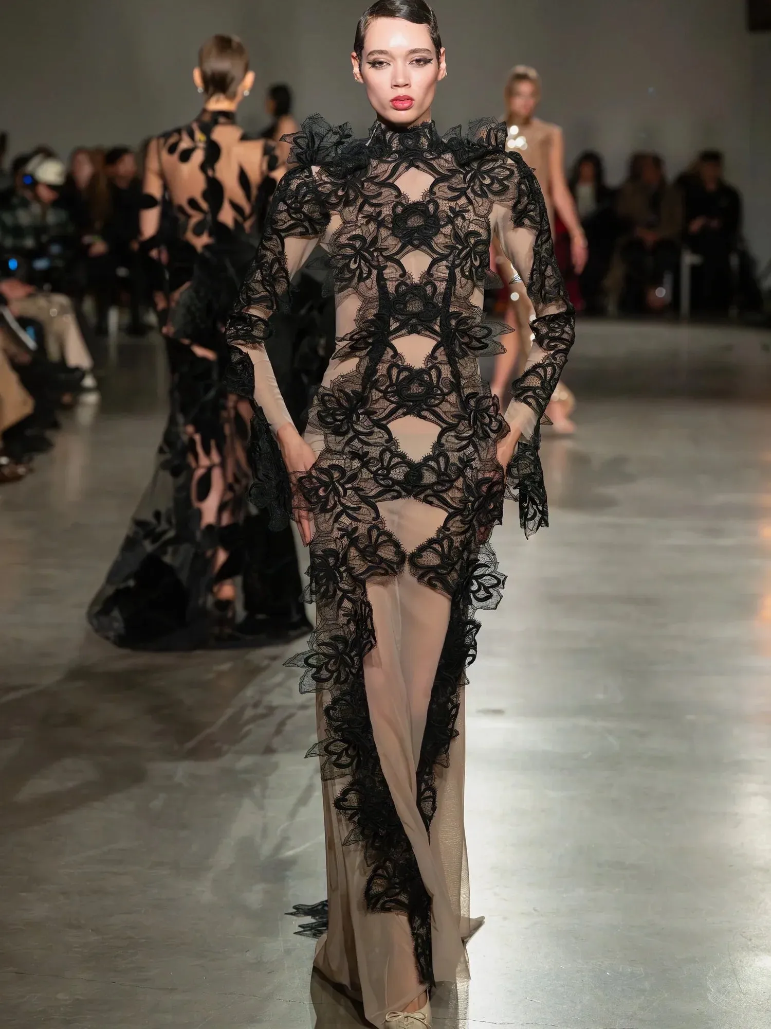Scalloped Lace Long Sleeve Gown sold by Christian Siriano