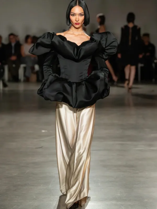 Ivory Wide Leg Trousers sold by Christian Siriano