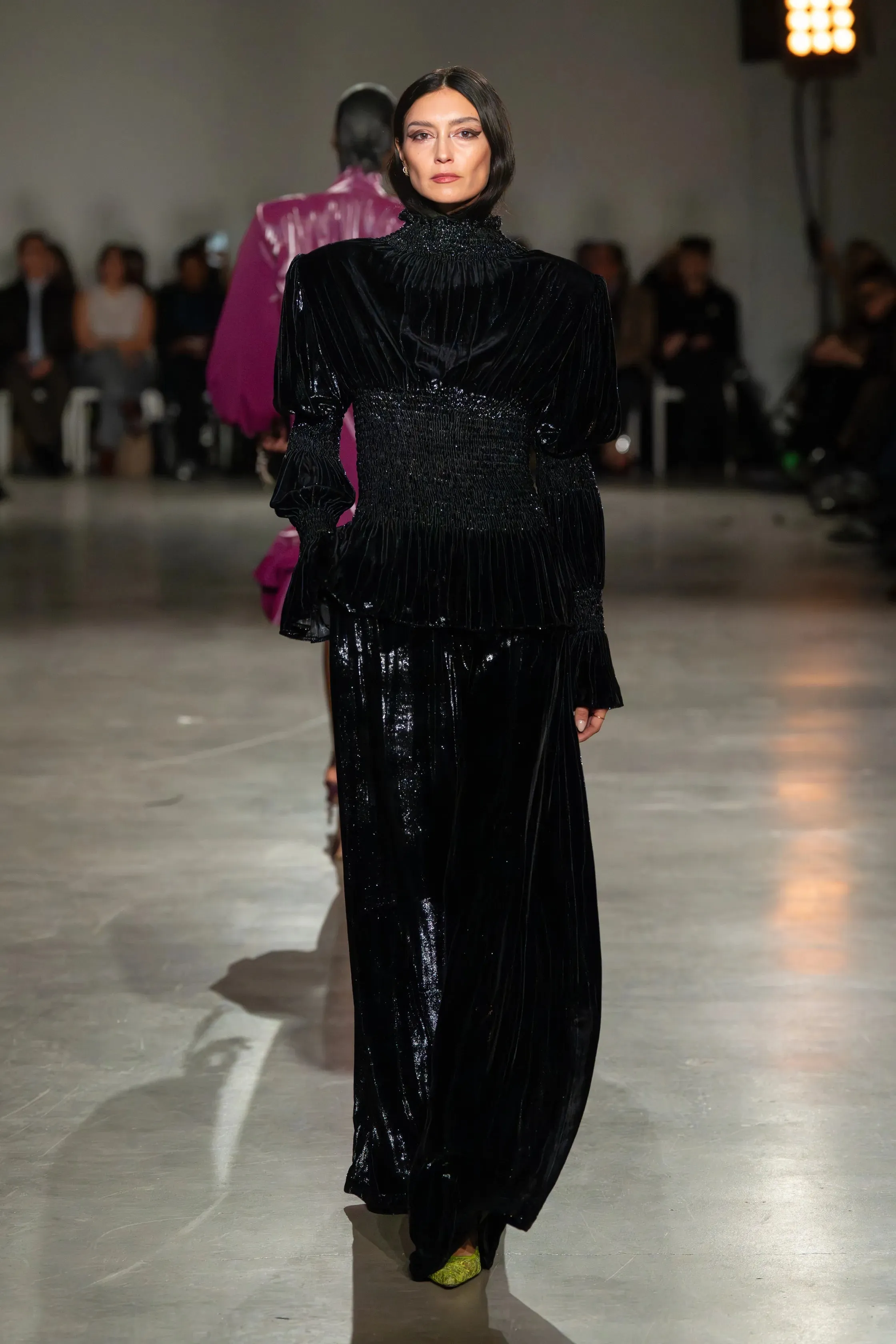 Liquid Velvet Wide Leg Trousers sold by Christian Siriano