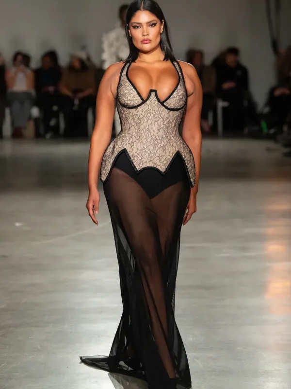 Sheer Black Maxi Skirt made by Christian Siriano