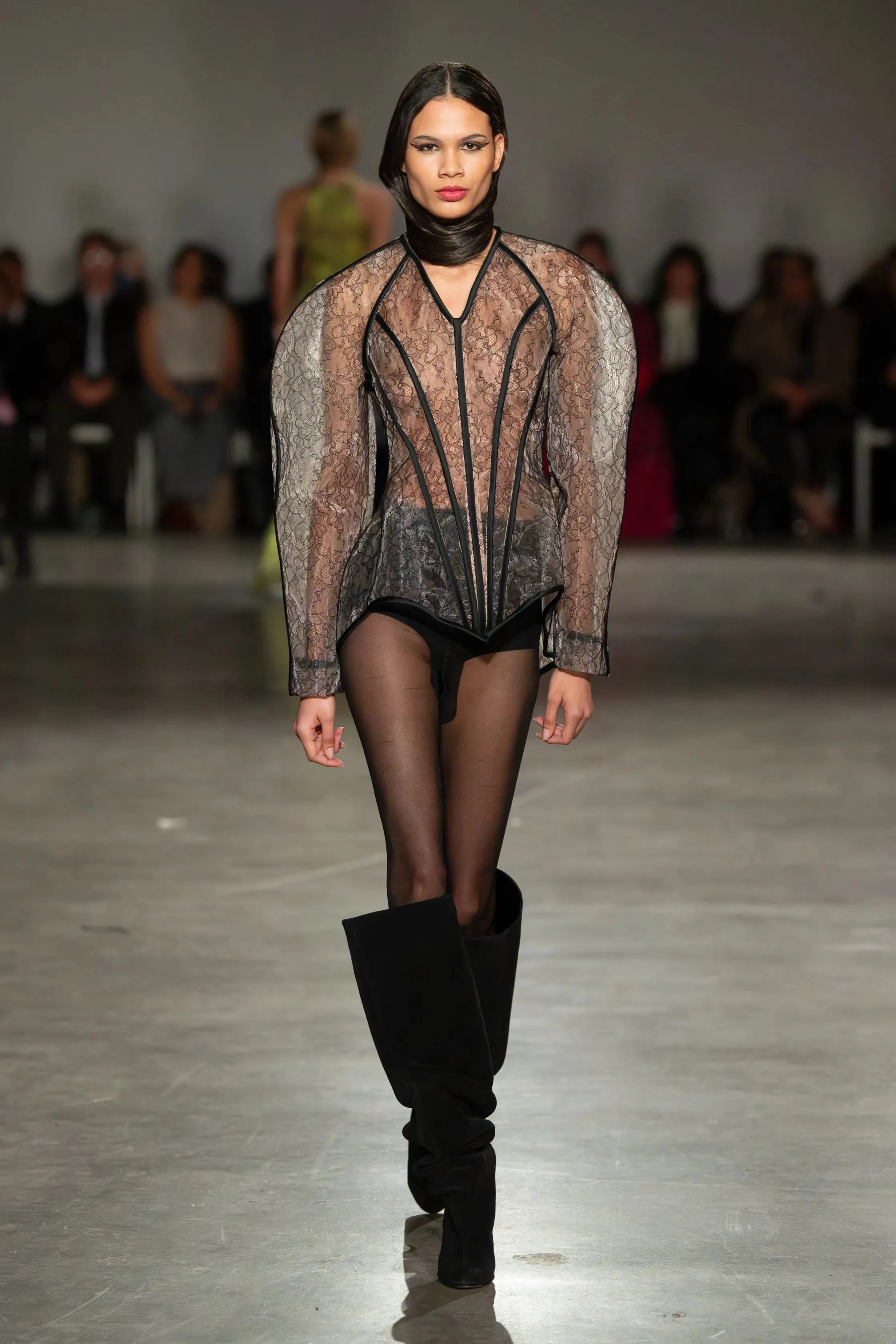 Sheer Structured Lace Blazer sold by Christian Siriano