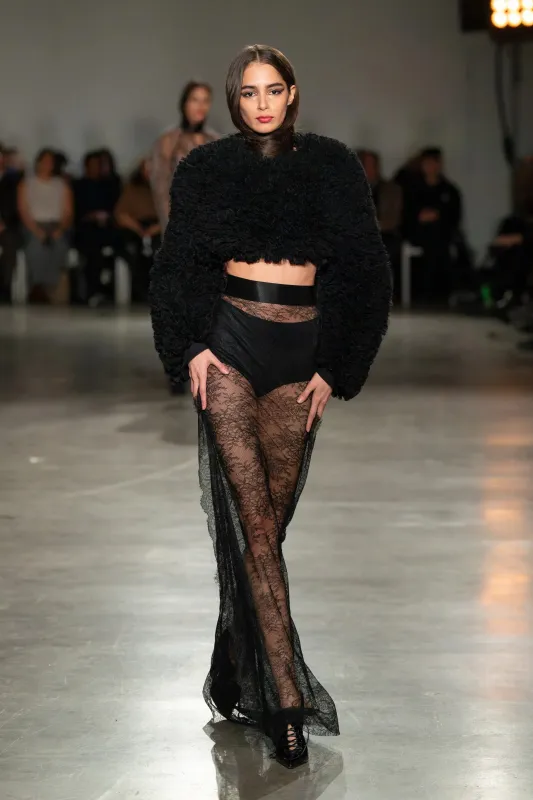 Black Lace Maxi Skirt made by Christian Siriano