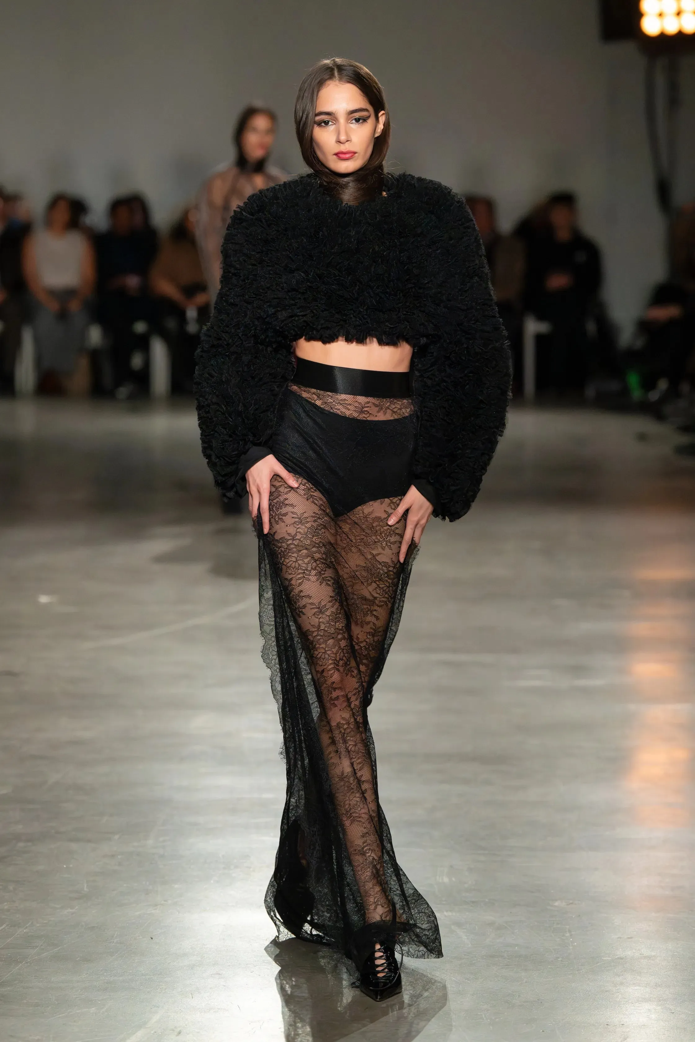Black Lace Maxi Skirt sold by Christian Siriano