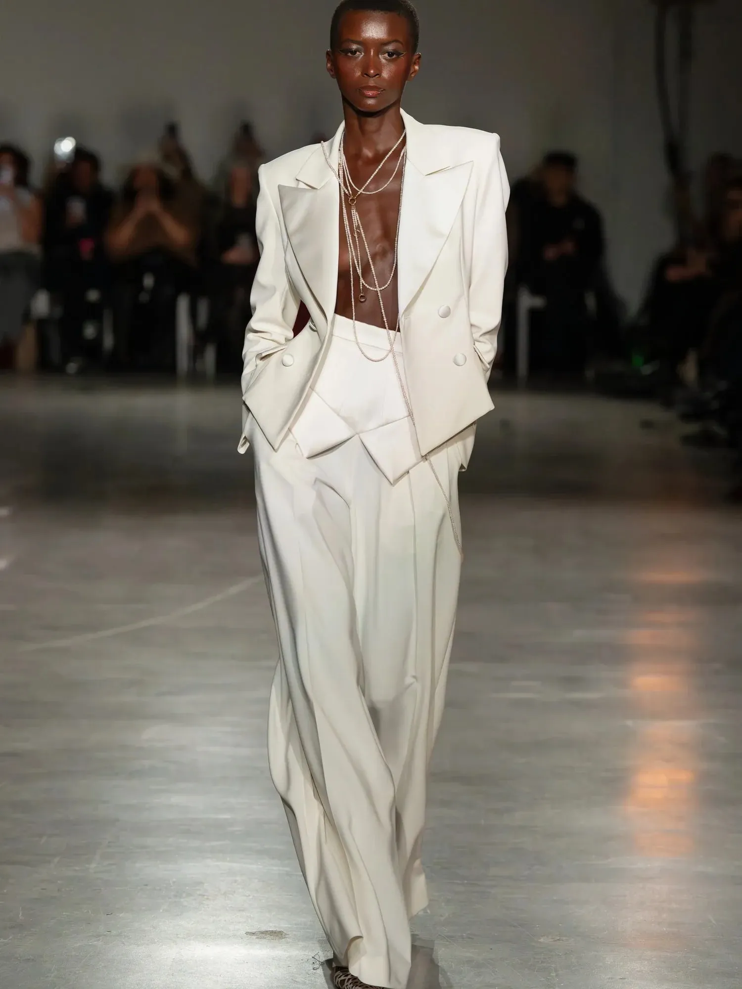Corset Lapel Wide Leg Trouser sold by Christian Siriano