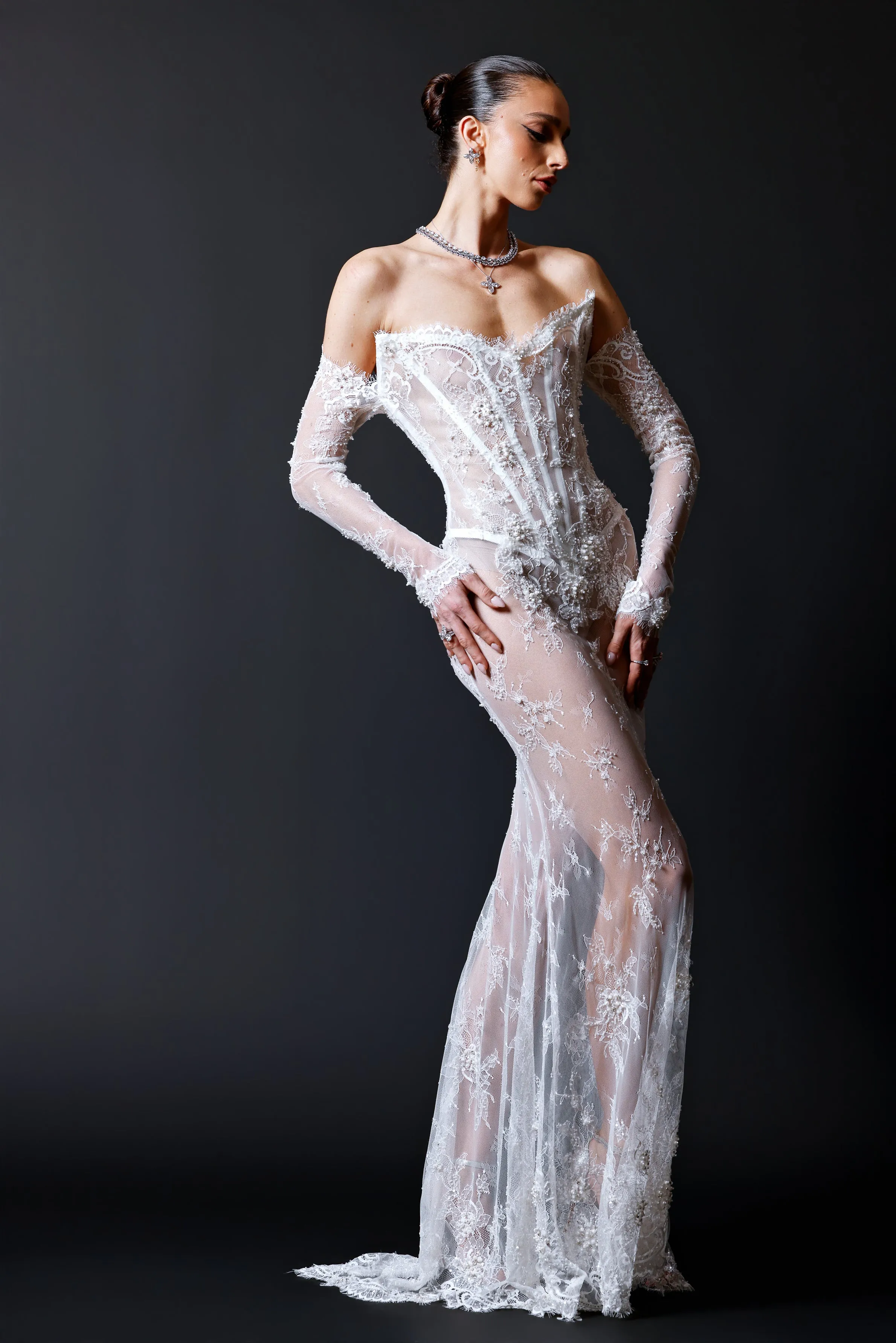 Lace Corset Gown with Boning sold by Christian Siriano