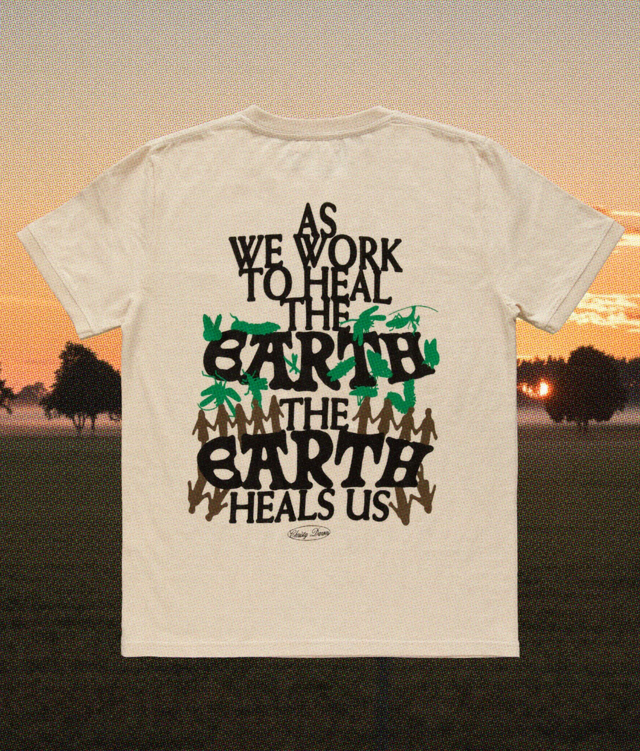 The Earth Heals Us Short Sleeve Tee | Natural sold by Christy Dawn