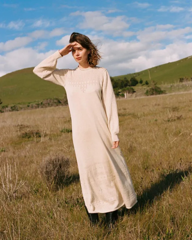 The Ashton Sweater Dress | Natural Pointelle sold by Christy Dawn