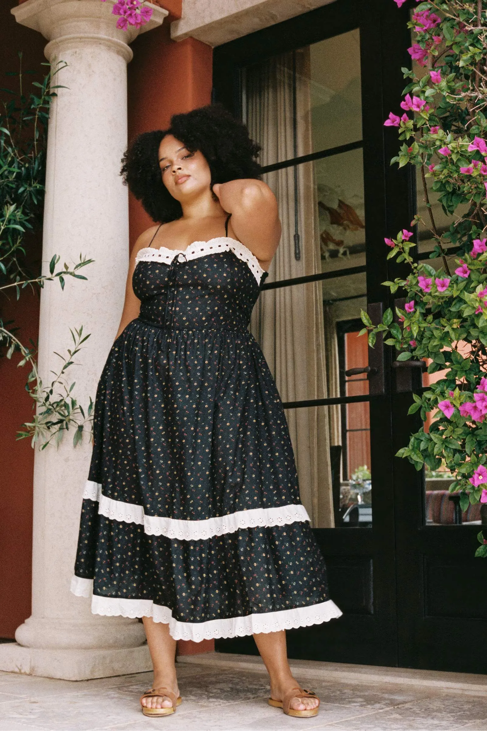 The Emma Dress Extended | Black Aster Garden sold by Christy Dawn