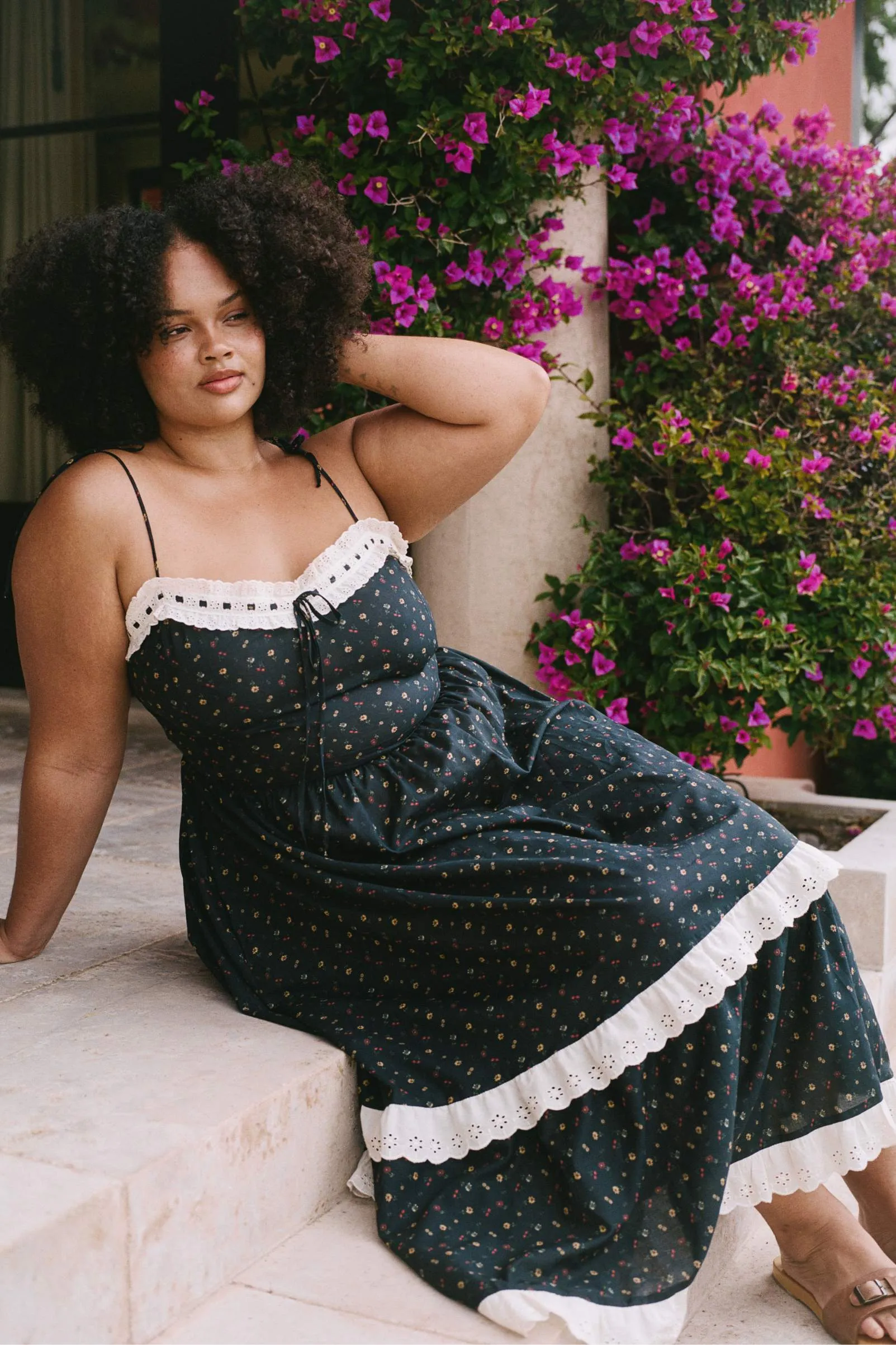 The Emma Dress Extended | Black Aster Garden sold by Christy Dawn product image thumbnail 5