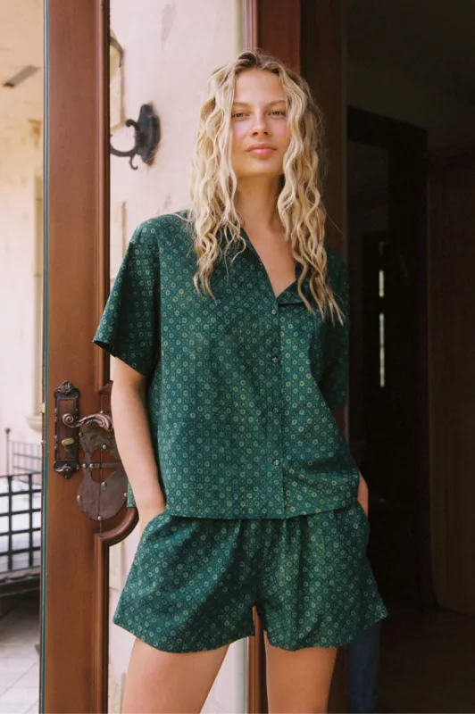 The Skylar Top | Green Petunia Dot sold by Christy Dawn