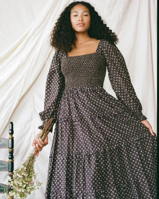 The Emerson Dress | Noir Petunia Dot sold by Christy Dawn