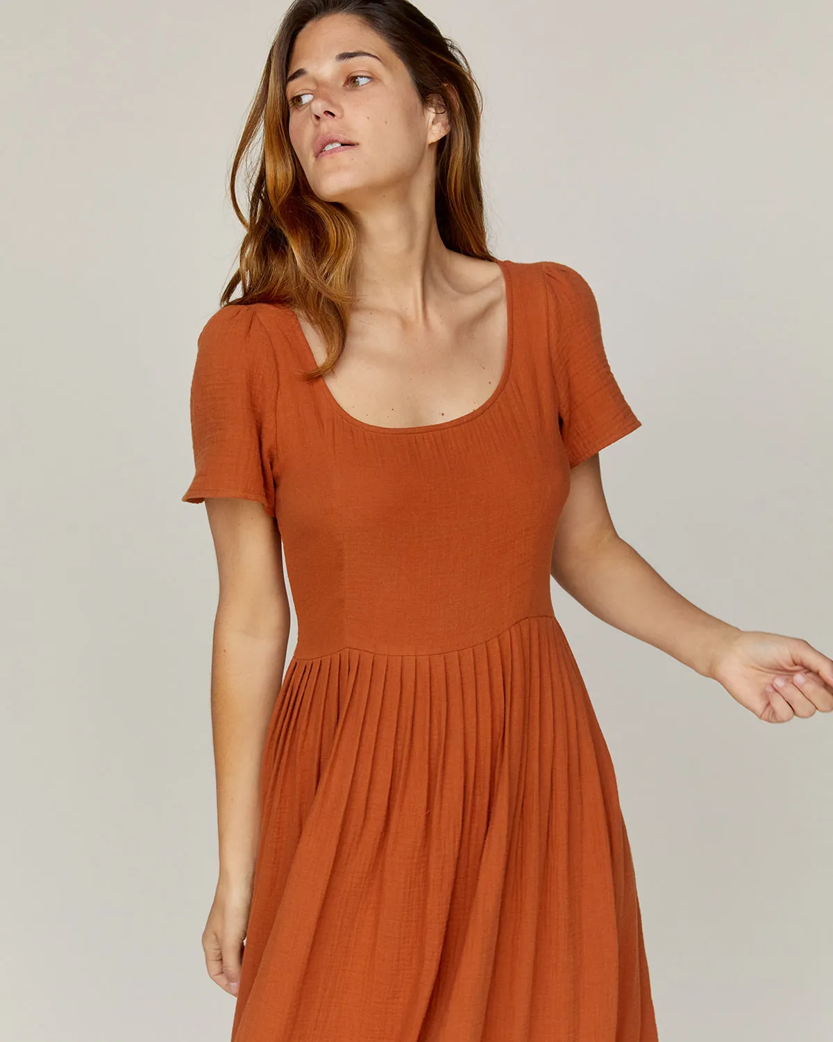 The Scarlet Dress | Rust Gauze sold by Christy Dawn