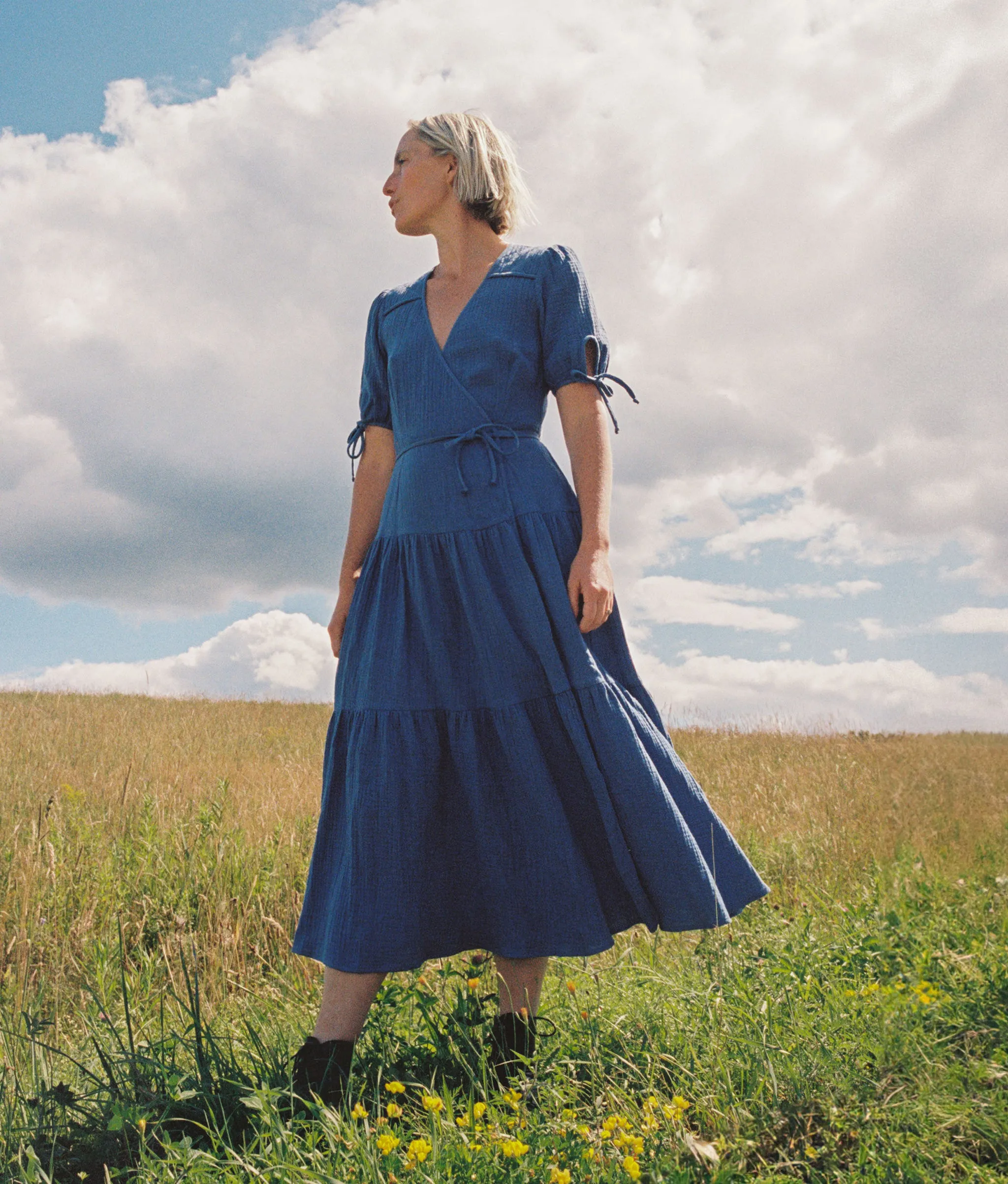 The Augusta Dress | Lapis Gauze sold by Christy Dawn product image thumbnail 2