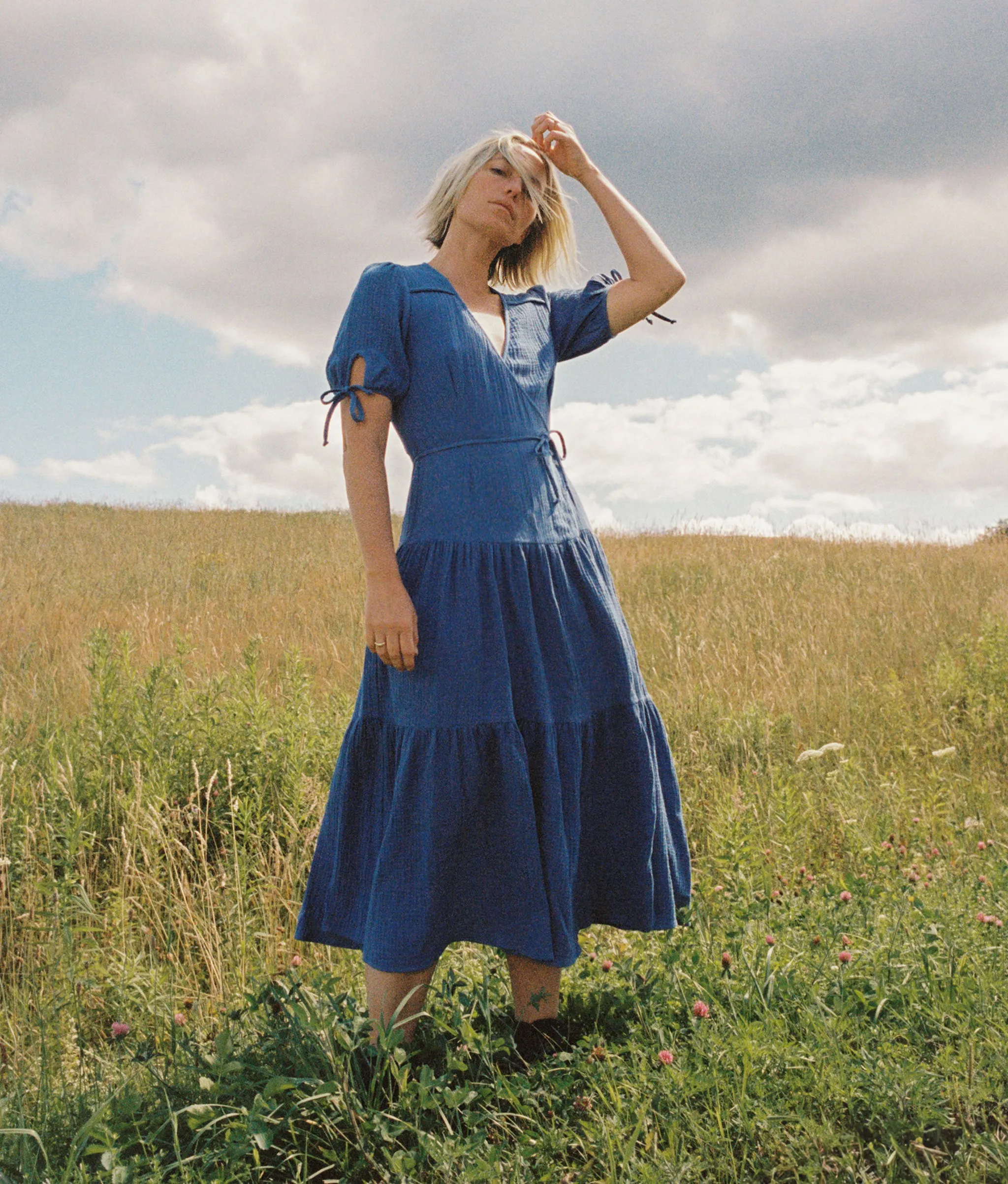 The Augusta Dress | Lapis Gauze sold by Christy Dawn product image thumbnail 3