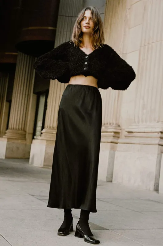 The Helen Bias Skirt | Night Satin sold by Christy Dawn