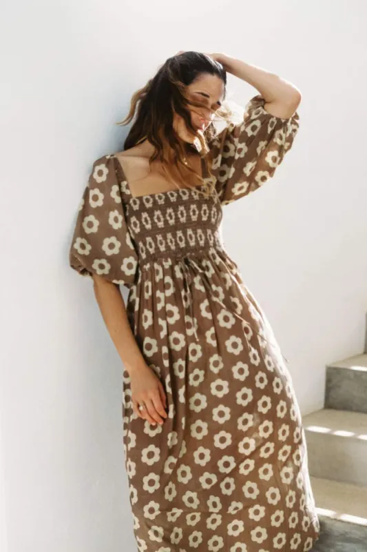 The Katrina Dress | Mocha Daisy sold by Christy Dawn