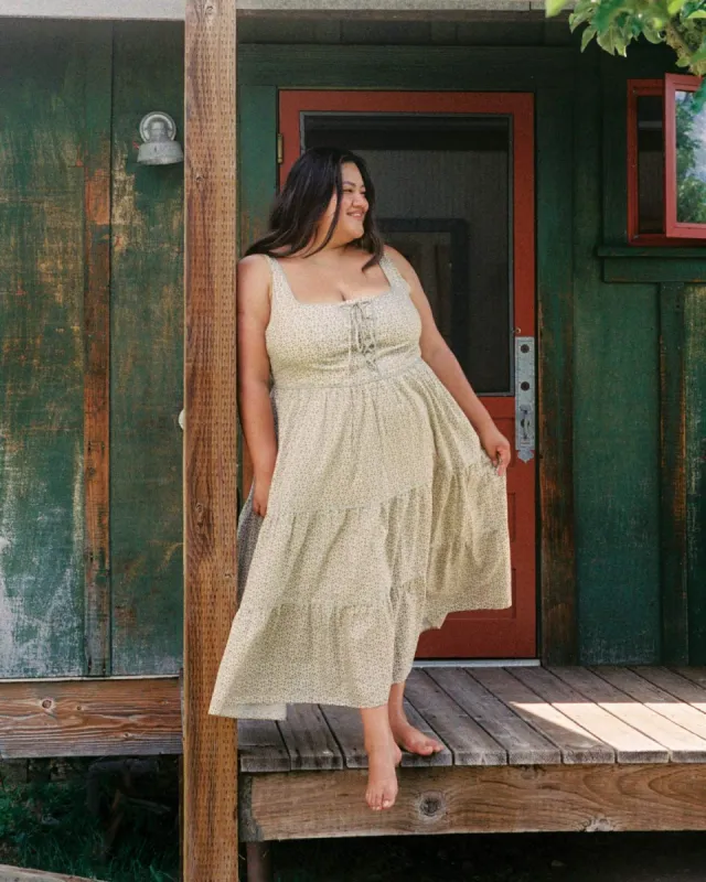 The Adele Dress Extended | Creme Strawberry sold by Christy Dawn