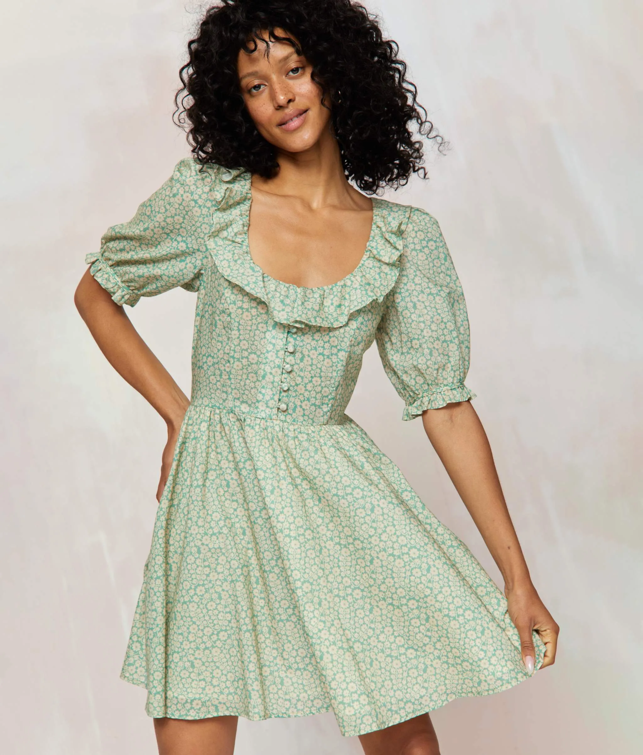 The Delia Dress | Green Climbing Daisy sold by Christy Dawn product image thumbnail 4
