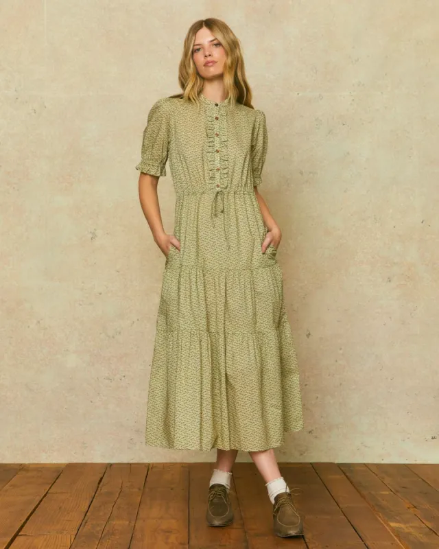 The Elle Dress | Geo Ditsy Sage sold by Christy Dawn