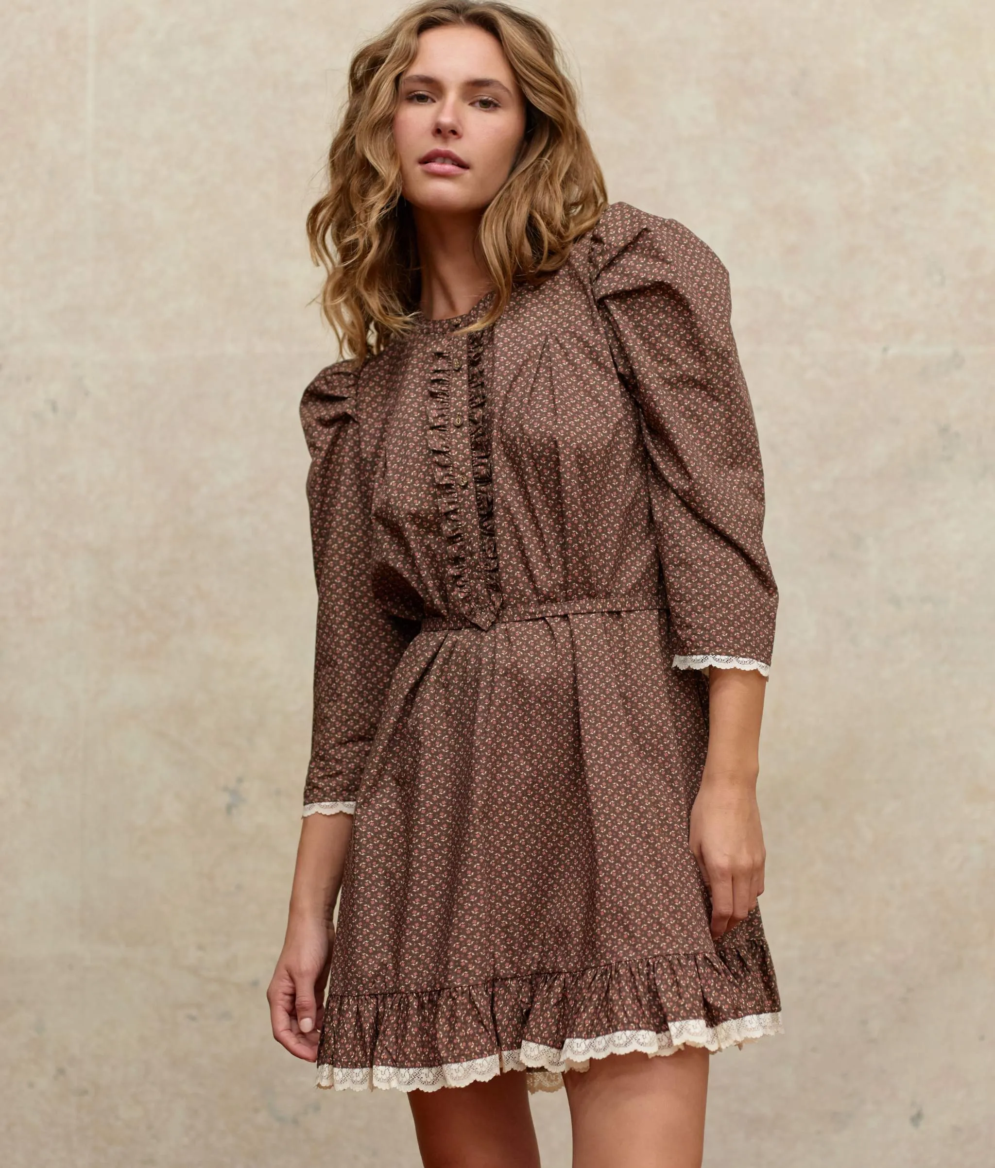 The Janae Dress | Geo Ditsy Hickory sold by Christy Dawn product image thumbnail 4