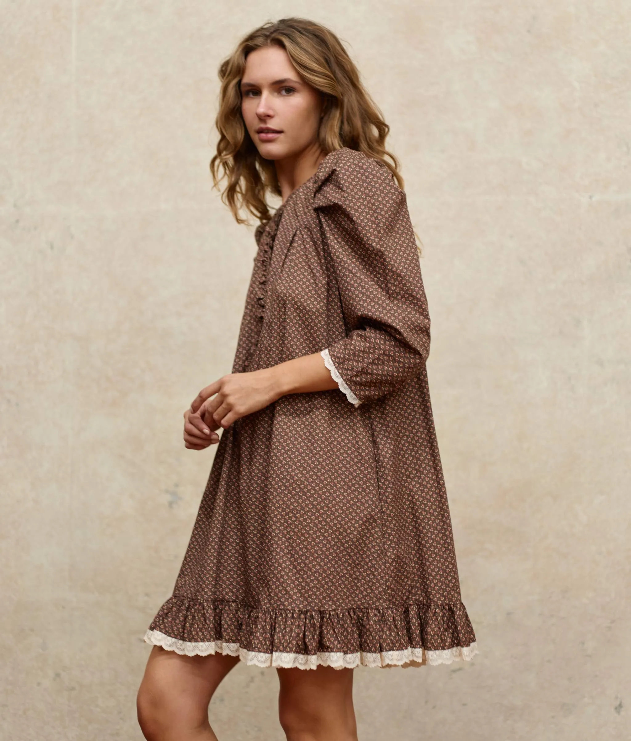 The Janae Dress | Geo Ditsy Hickory sold by Christy Dawn product image thumbnail 5