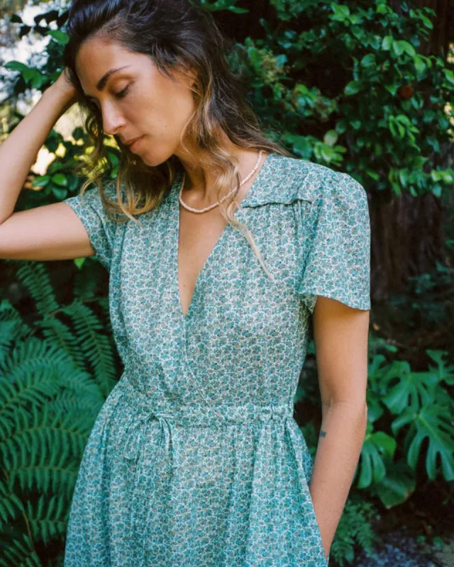 The Dawn Dress | Berry Ditsy Teal sold by Christy Dawn