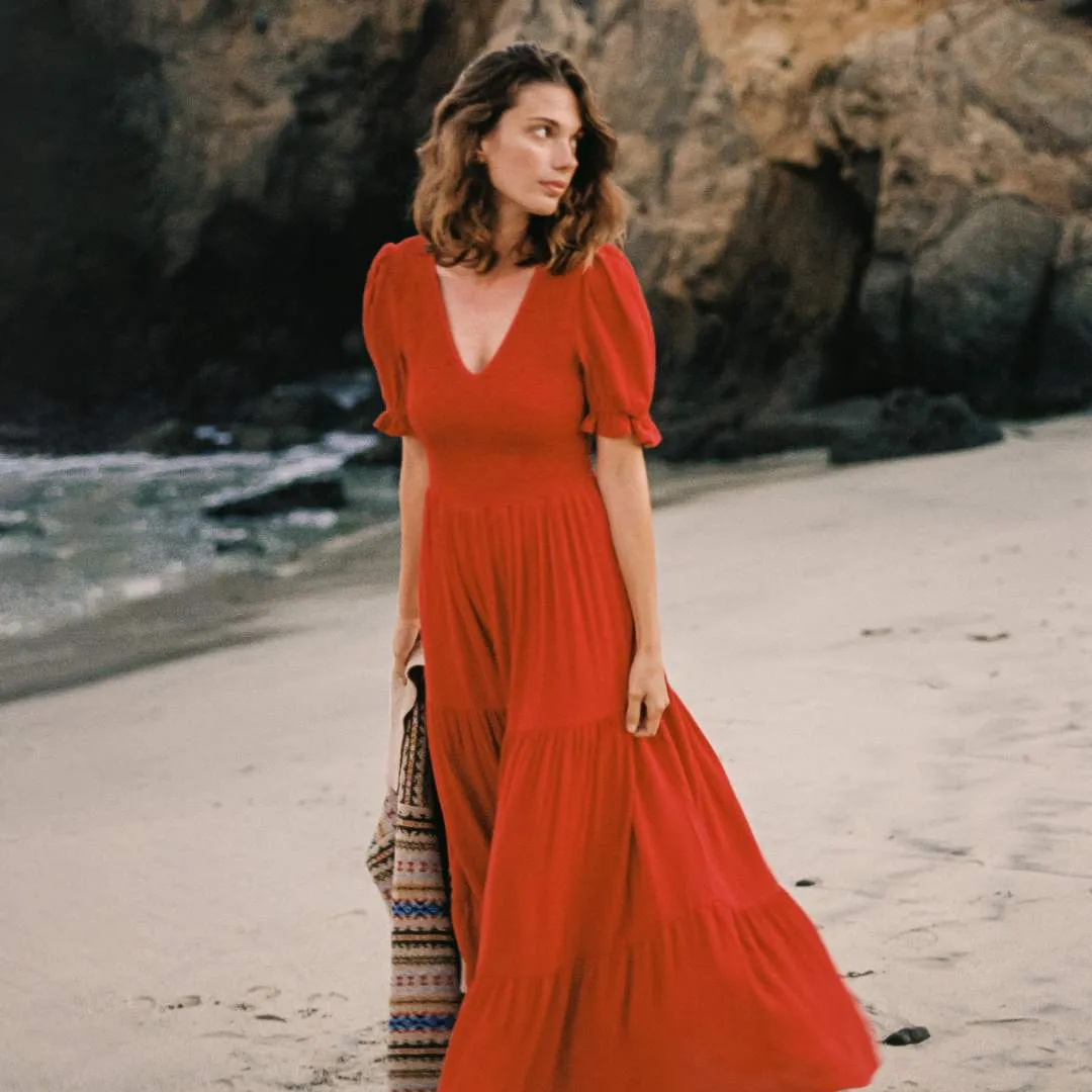 The Brooklyn Dress | Crimson Gauze sold by Christy Dawn product image thumbnail 5