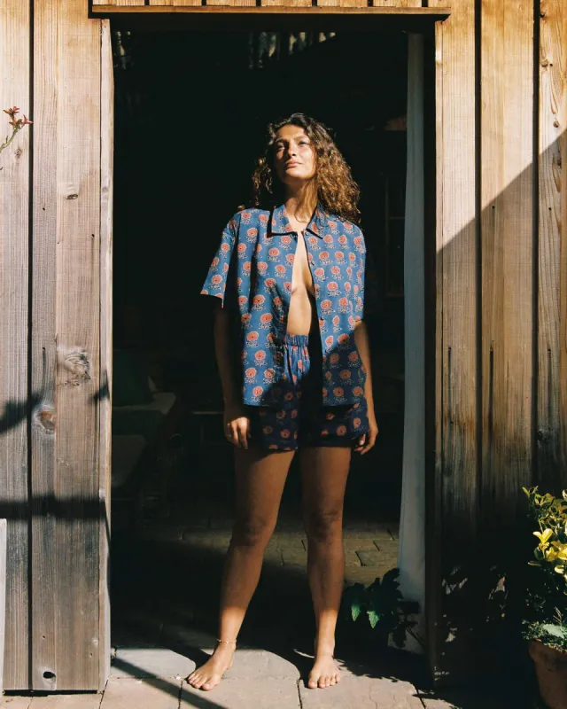 The Skylar Top | Indigo Sunflower sold by Christy Dawn