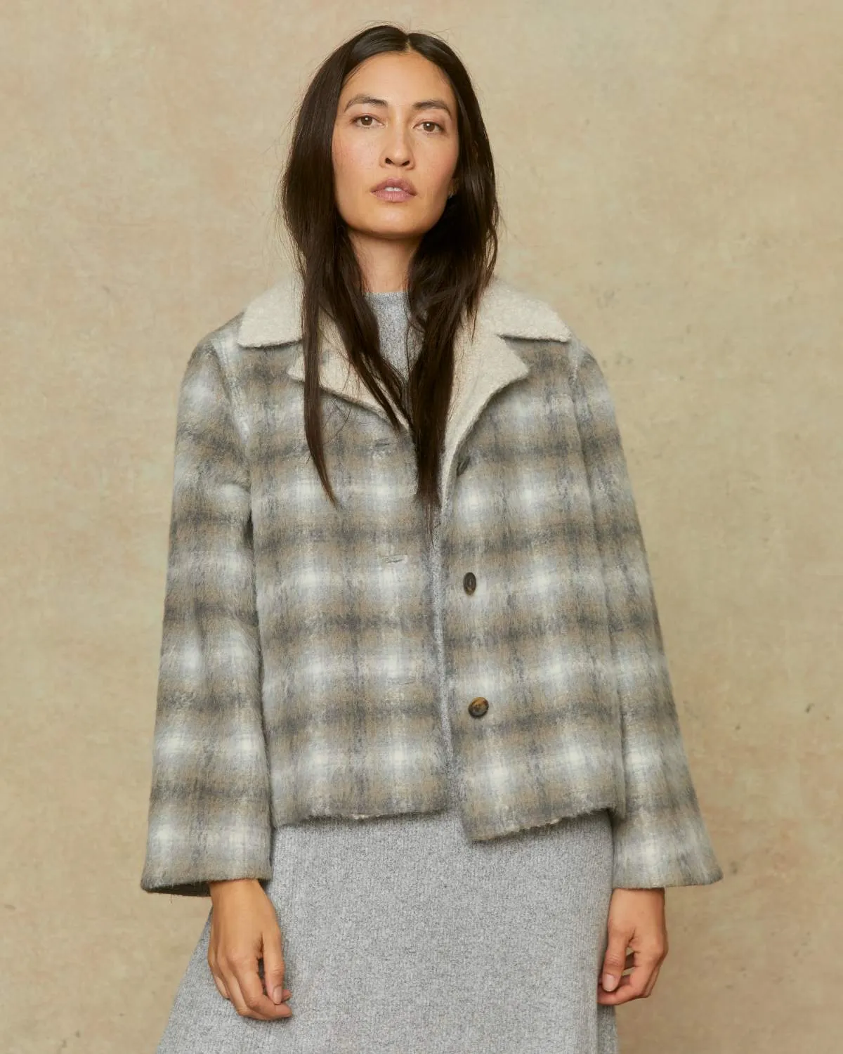 The Annika Jacket | Pewter Plaid sold by Christy Dawn