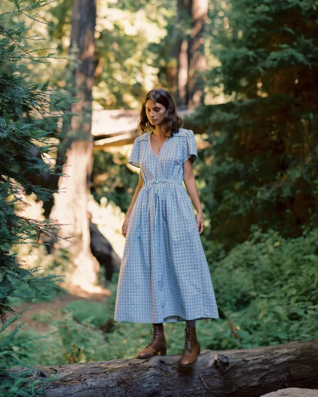 The Dawn Dress | Cornflower Basketweave sold by Christy Dawn