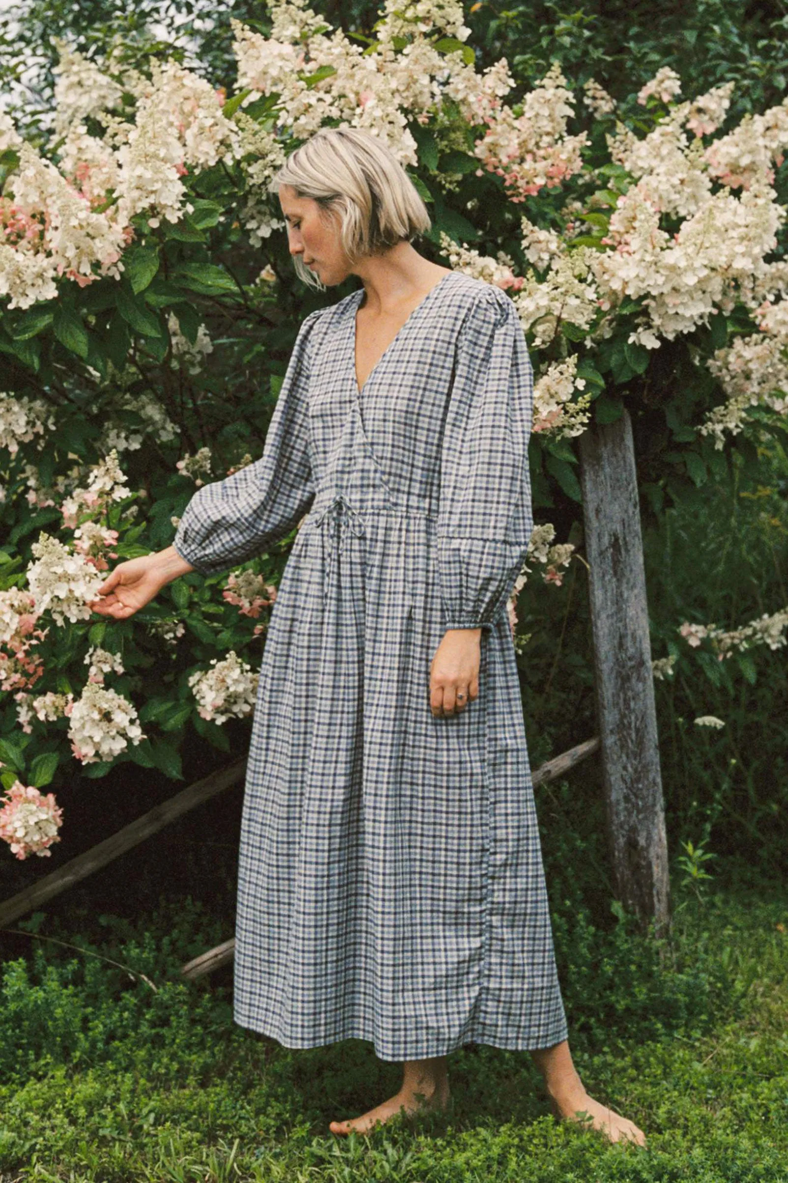 The Saunders Dress | Slate Gingham sold by Christy Dawn