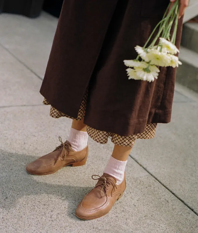 The Agnes Oxford | Saddle Leather sold by Christy Dawn