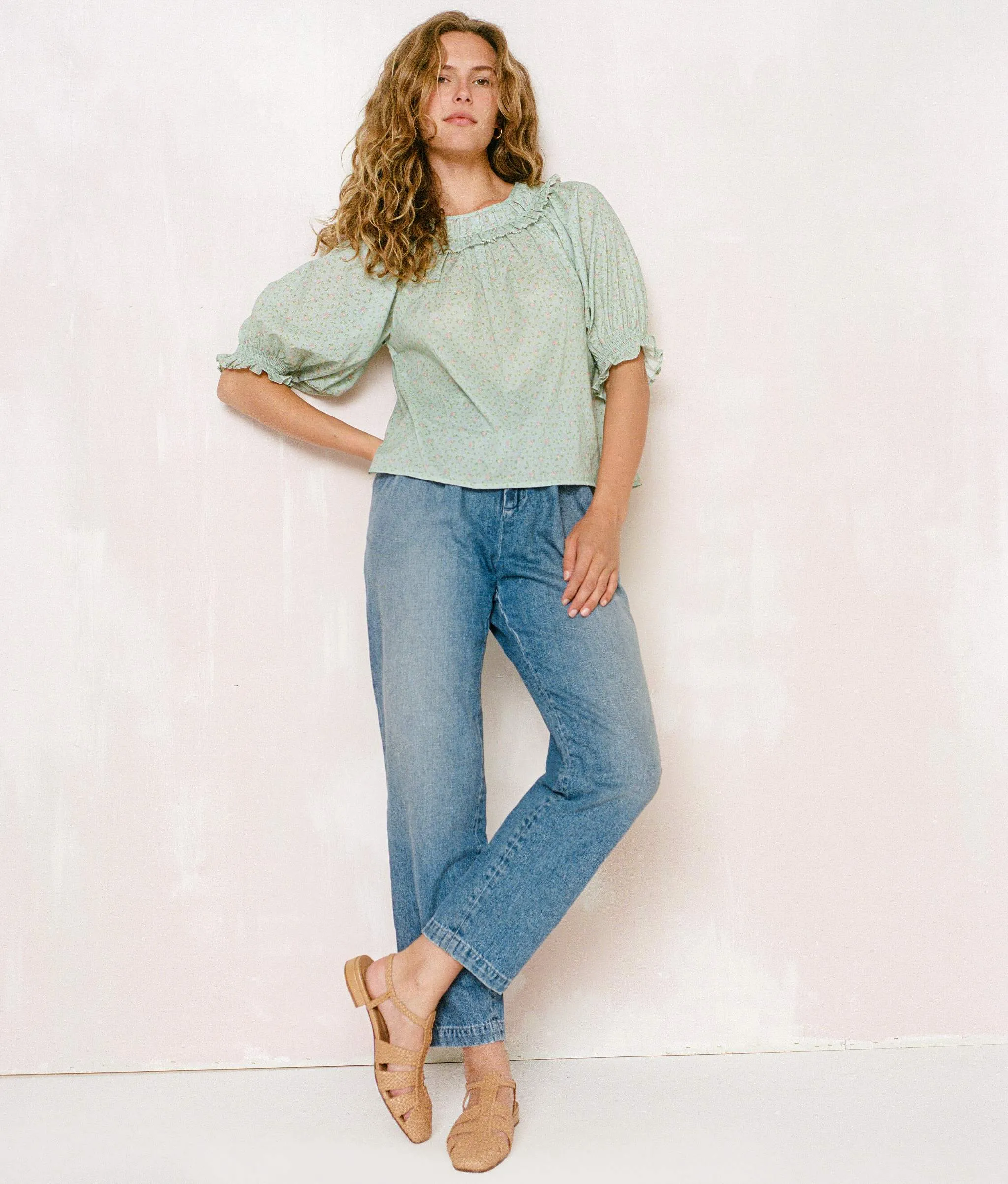 The Suraya Blouse | Ditsy Teal sold by Christy Dawn product image thumbnail 5