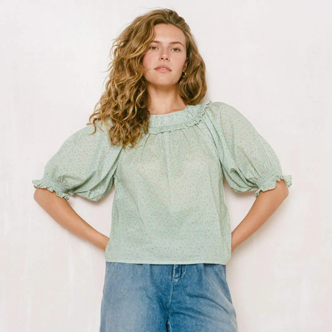 The Suraya Blouse | Ditsy Teal sold by Christy Dawn product image thumbnail 2