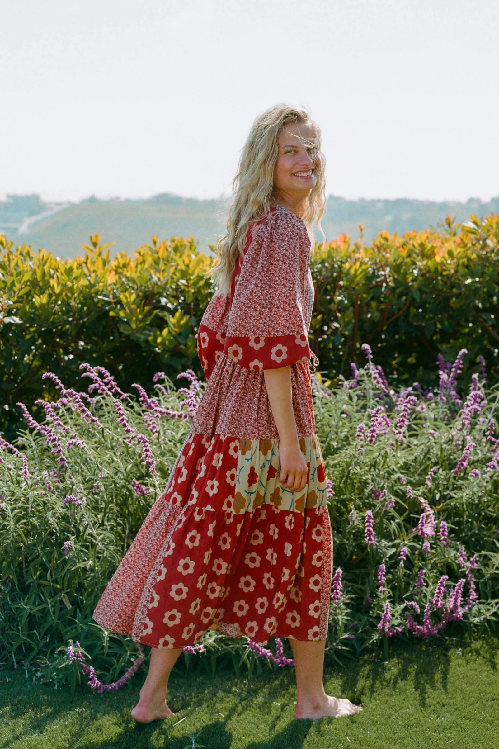 The Gina Dress | Patchwork Reds sold by Christy Dawn product image thumbnail 4