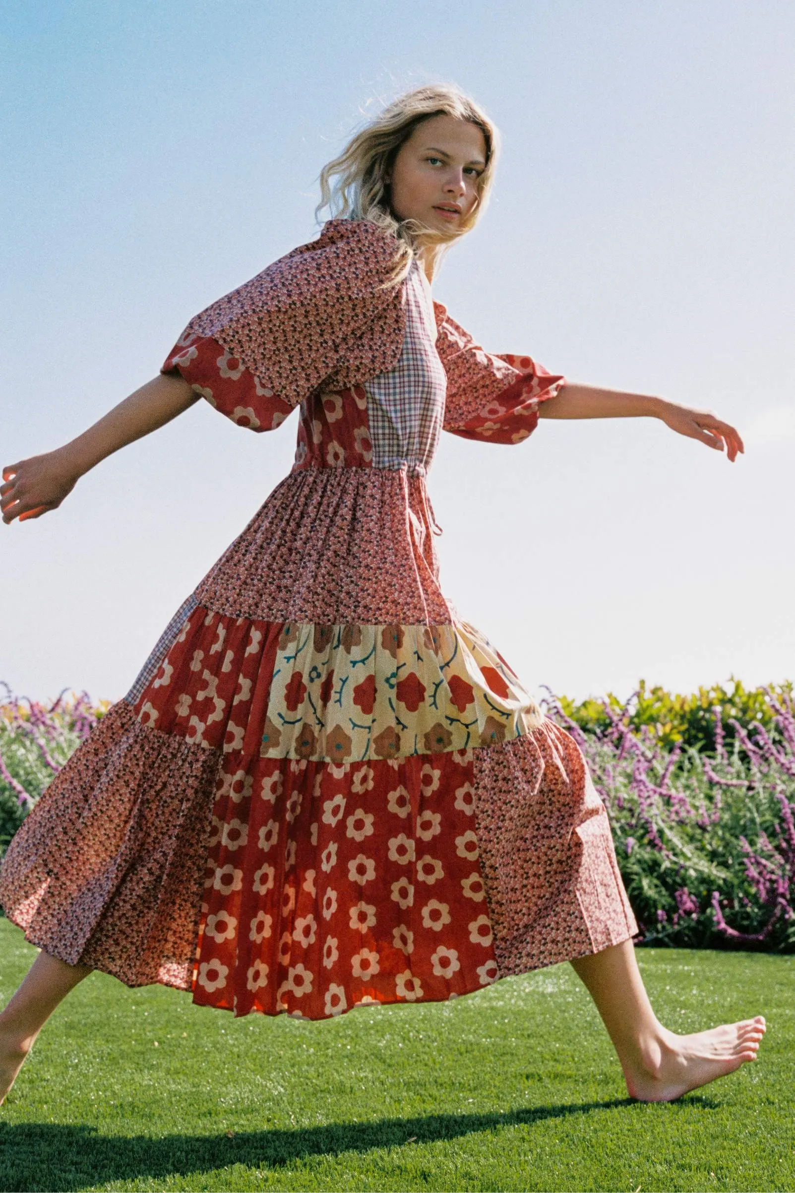 The Gina Dress | Patchwork Reds sold by Christy Dawn product image thumbnail 5