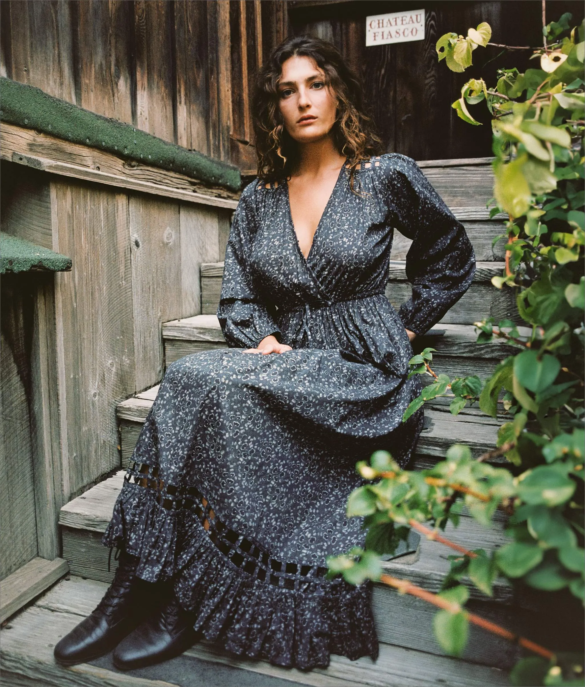 The Sarah Dress | Ginkgo Black sold by Christy Dawn