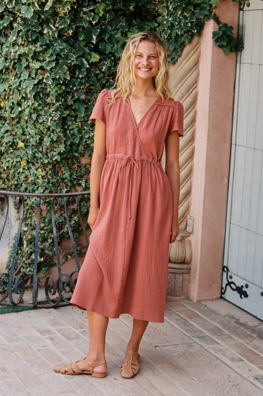 The Dawn Dress | Terracotta Gauze sold by Christy Dawn