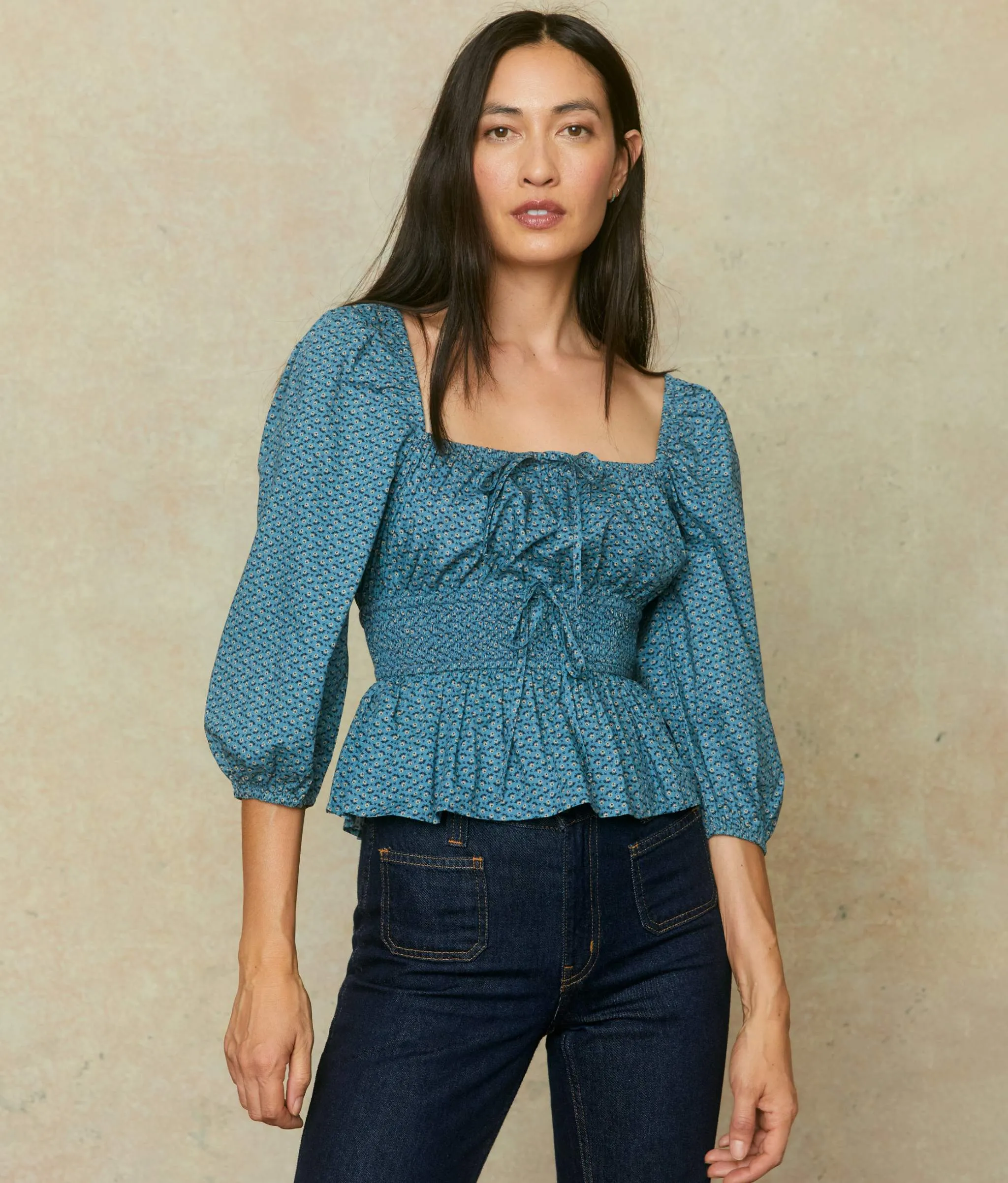 The Mackenzie Blouse | Geo Ditsy Azul sold by Christy Dawn product image thumbnail 5